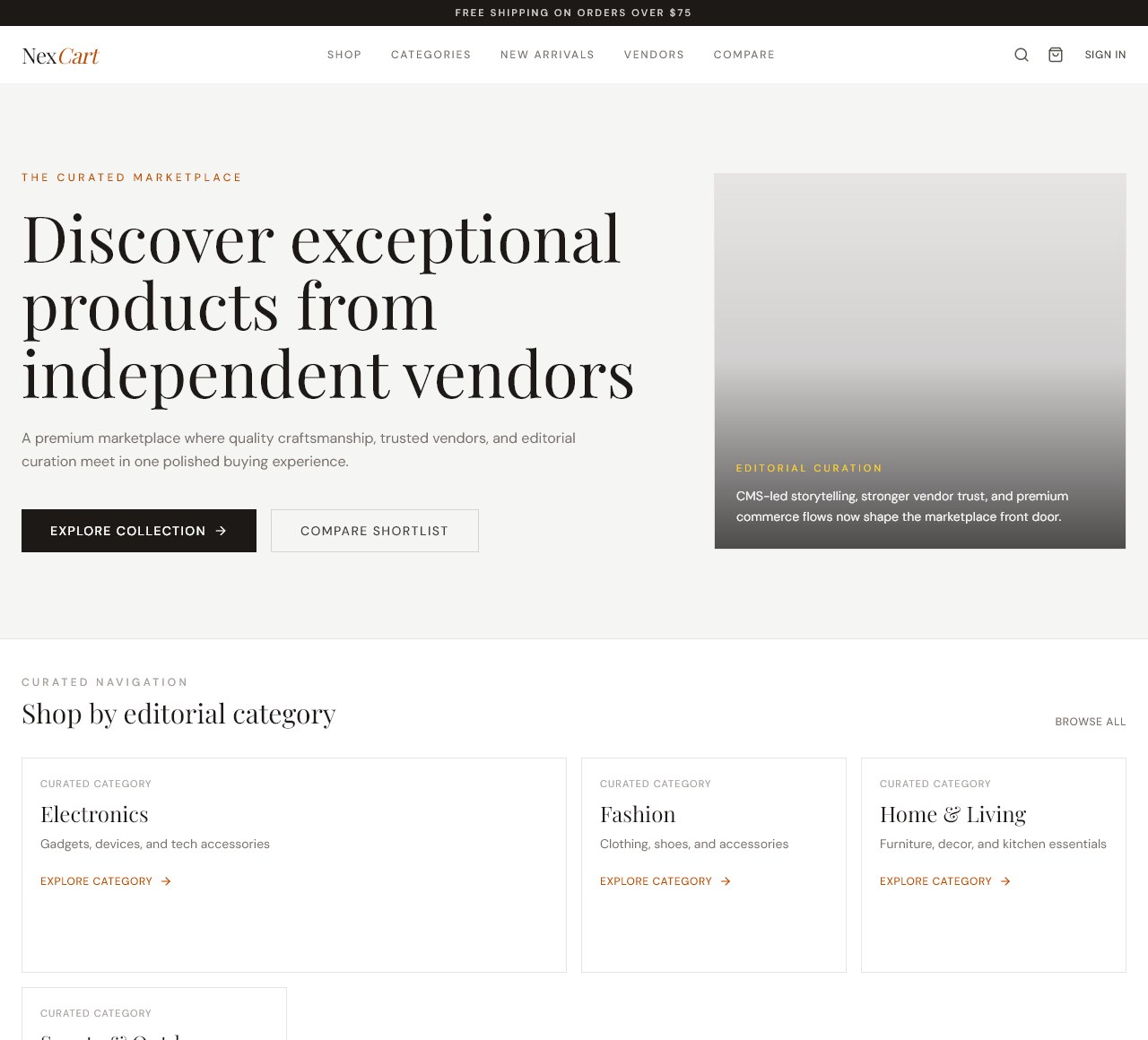 NexCart — Multi-Vendor E-Commerce Platform