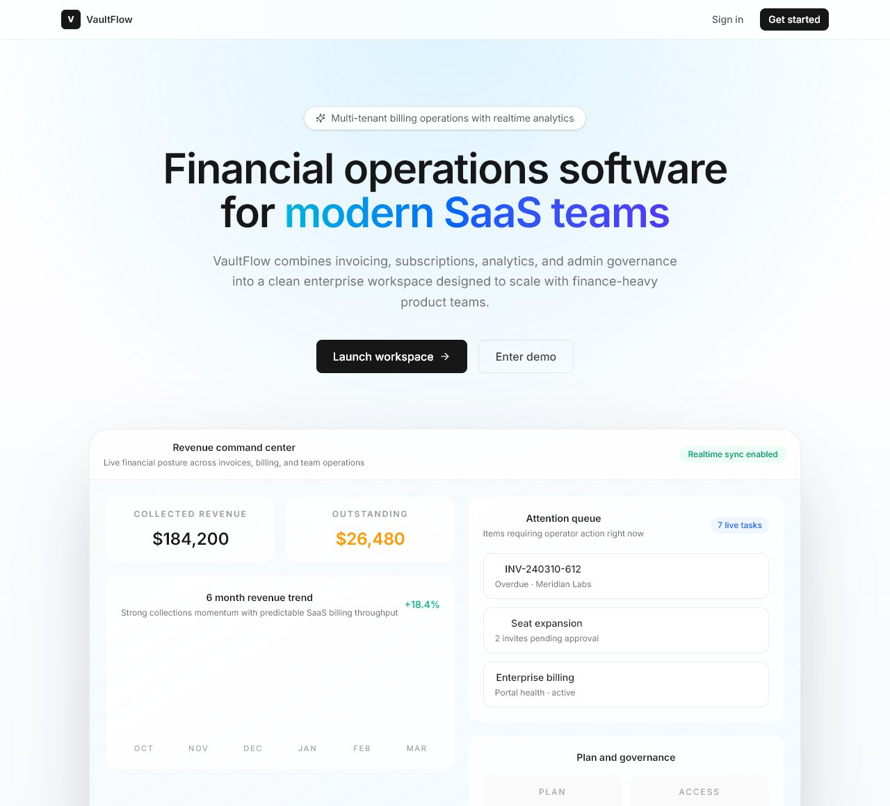 VaultFlow — SaaS Financial Platform